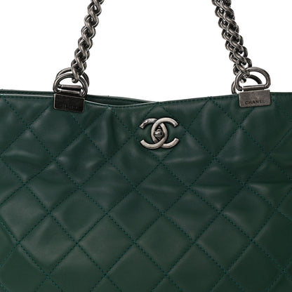 Chanel Calfskin Quilted Large Shopping In Chains Tote Green 8 of 11