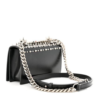 Alexander McQueen Calfskin Studded Knuckle Satchel Black Silver 3 of 10