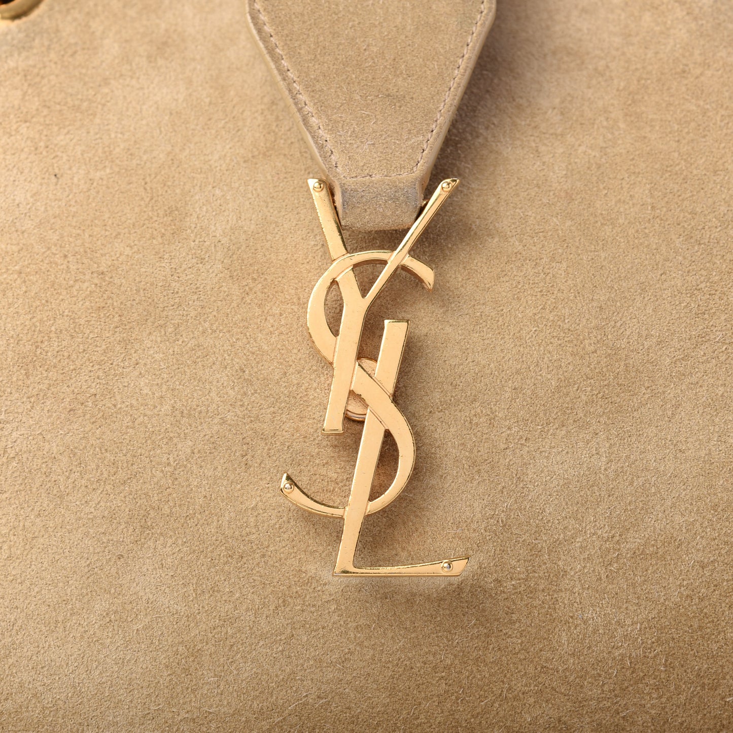 Suede Monogram Cassandre Shopper Beige