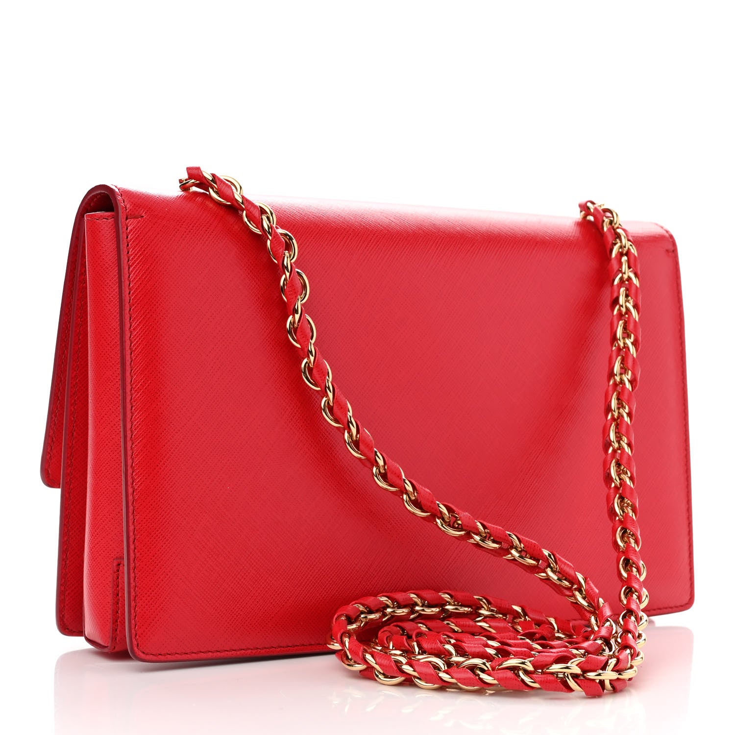 Salvatore Ferragamo Printed Calfskin Vara Bow Chain Flap Crossbody Red 3 of 10