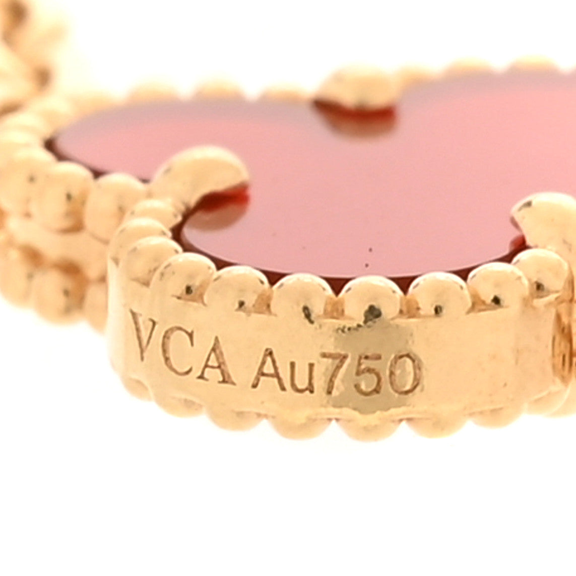 Van Cleef & Arpels 18K Yellow Gold Carnelian 5 Motifs Vintage Alhambra Bracelet 5 of 6