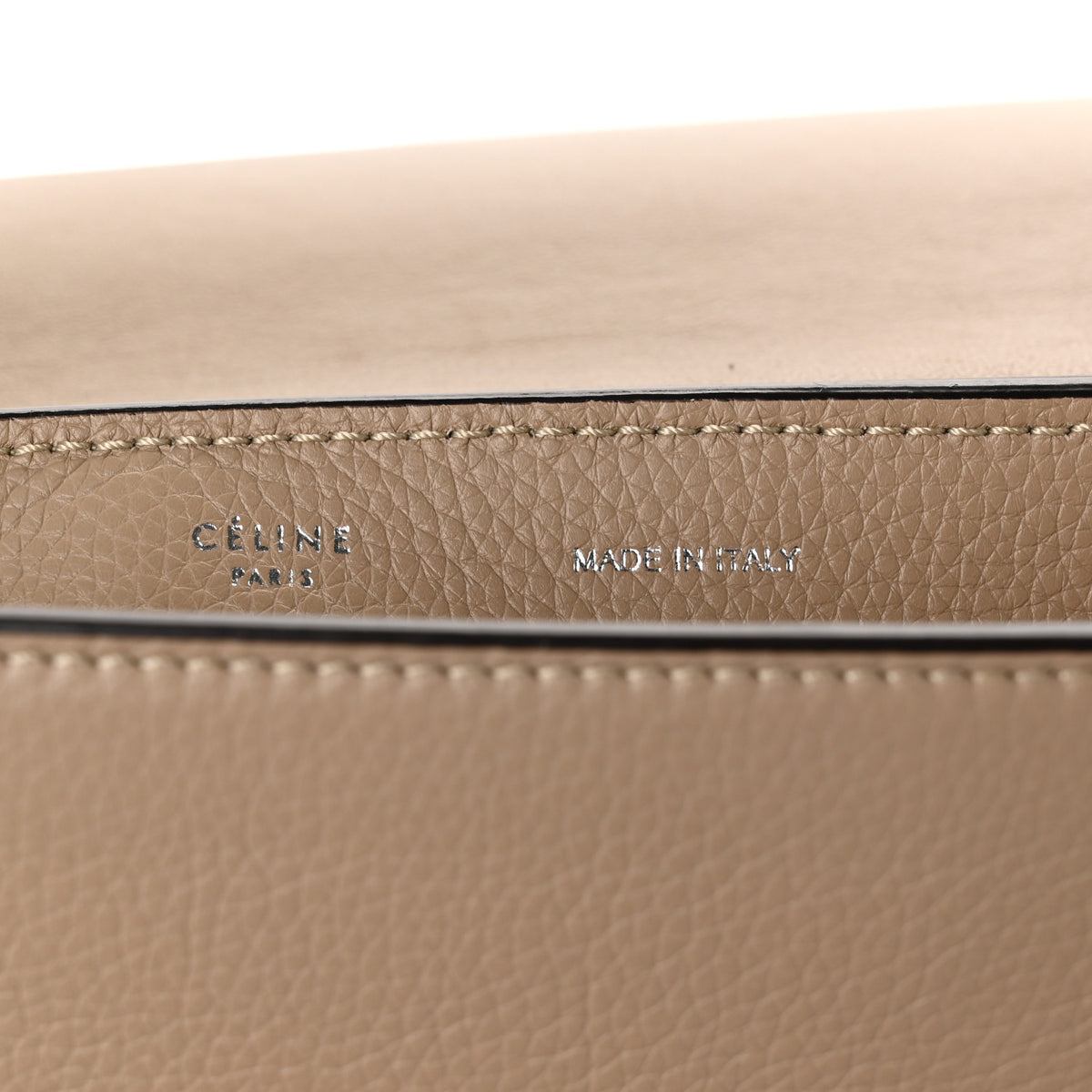 Celine Drummed Calfskin Suede Medium Trapeze Dune 6 of 11