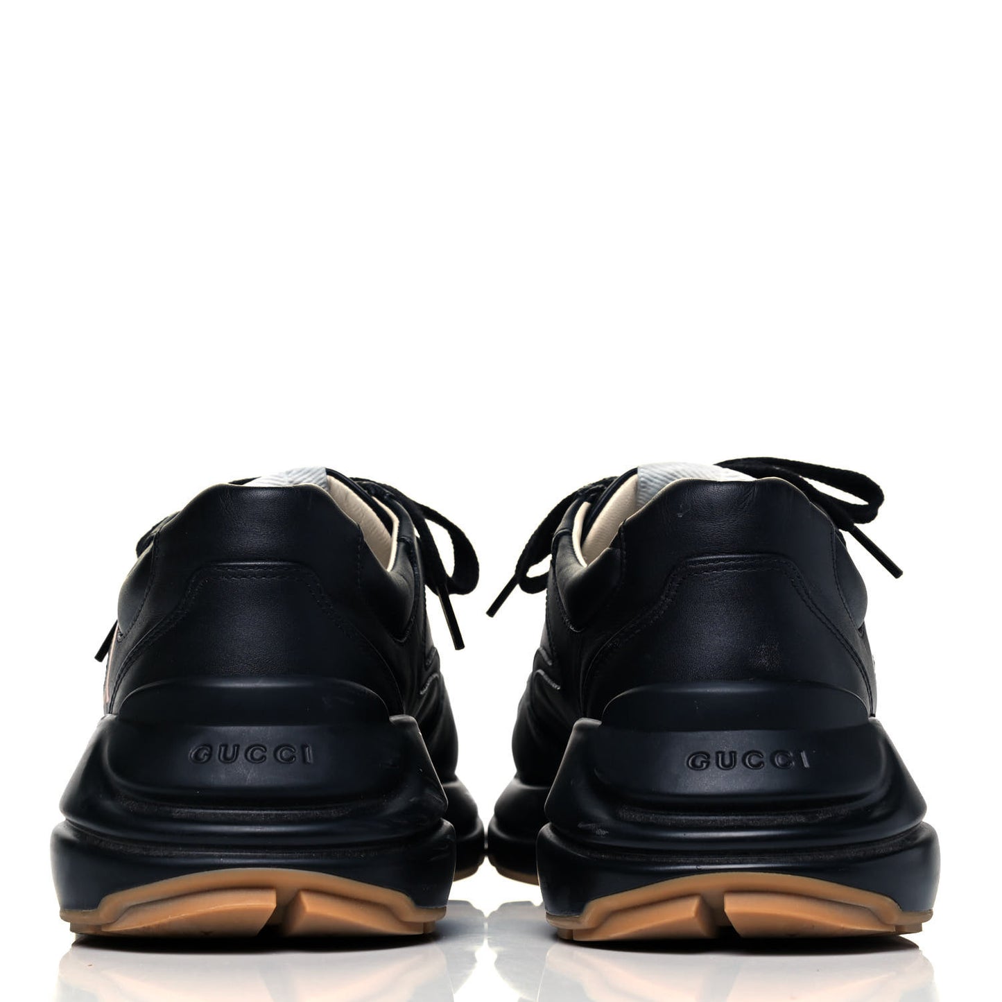 Calfskin Iridescent Logo Mens Rhyton Sneakers 6.5 Black
