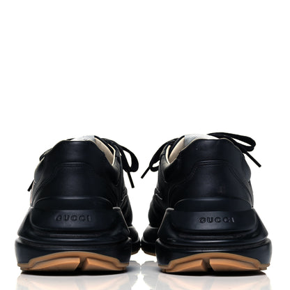 Gucci Calfskin Iridescent Logo Mens Rhyton Sneakers 6.5 Black 5 of 8