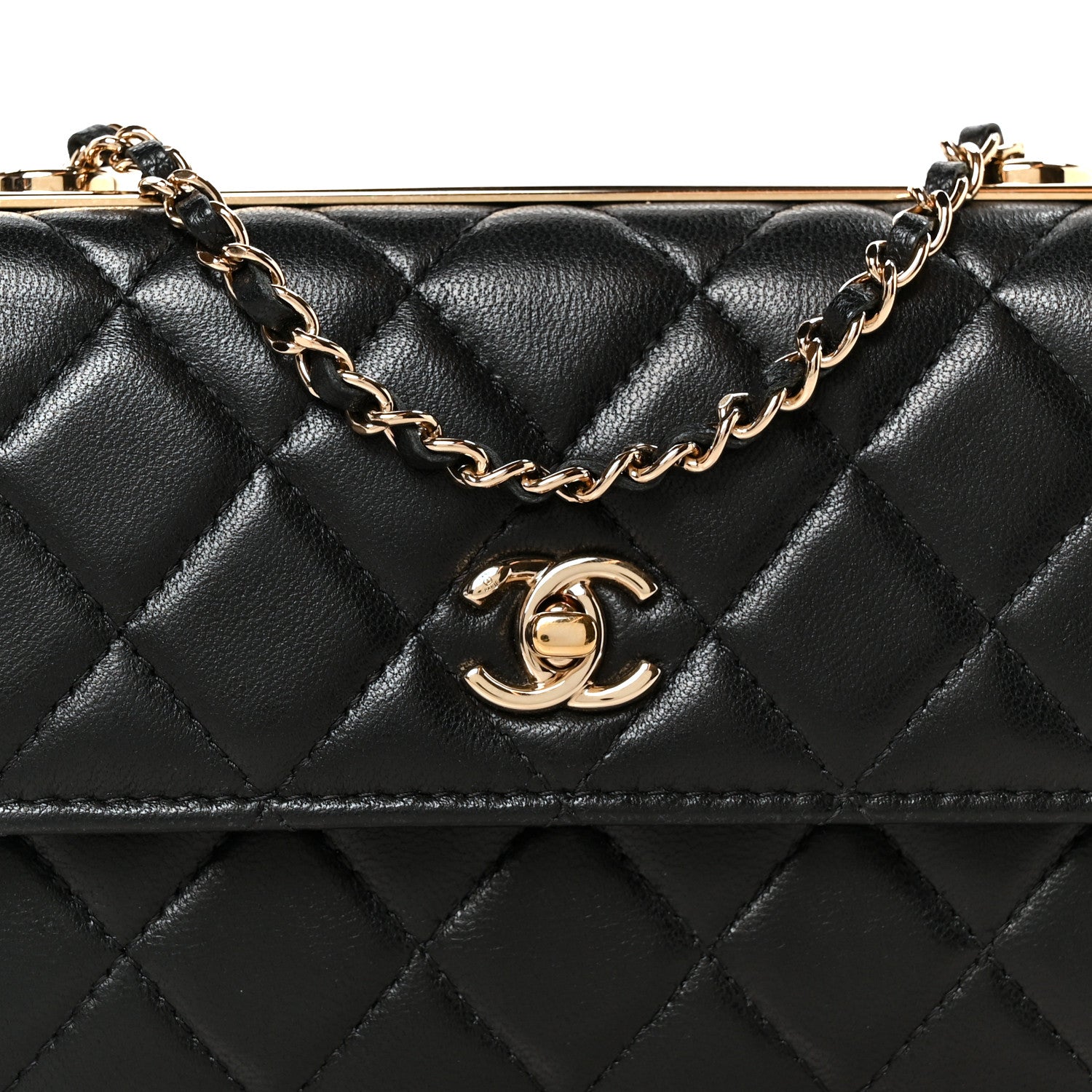 Chanel Lambskin Quilted Trendy CC Chain Clutch WOC Black 10 of 13