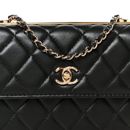 Chanel Lambskin Quilted Trendy CC Chain Clutch WOC Black 10 of 13
