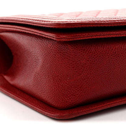 Chanel Caviar Quilted New Medium Boy Flap Dark Red 9 of 11