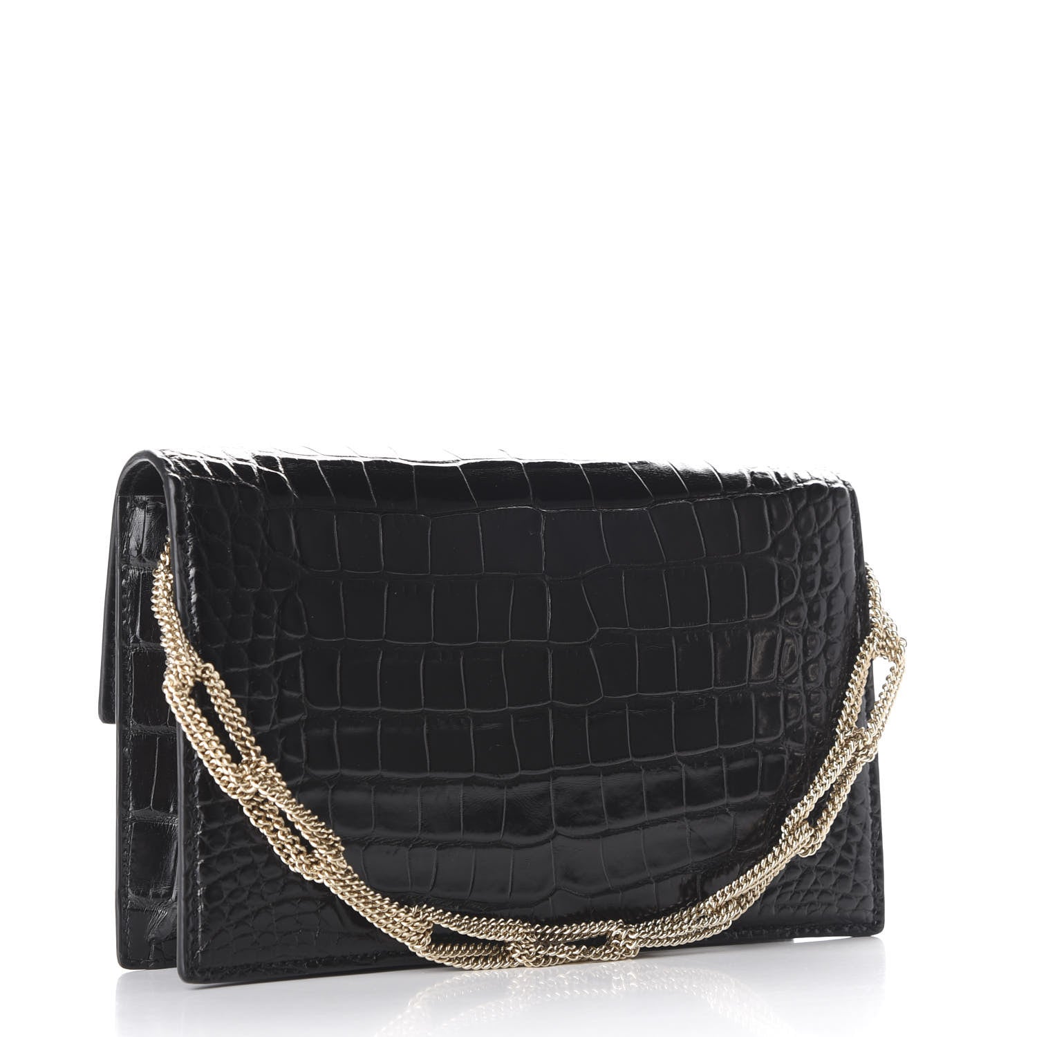 Saint Laurent Alligator Small Pochette Black 2 of 8