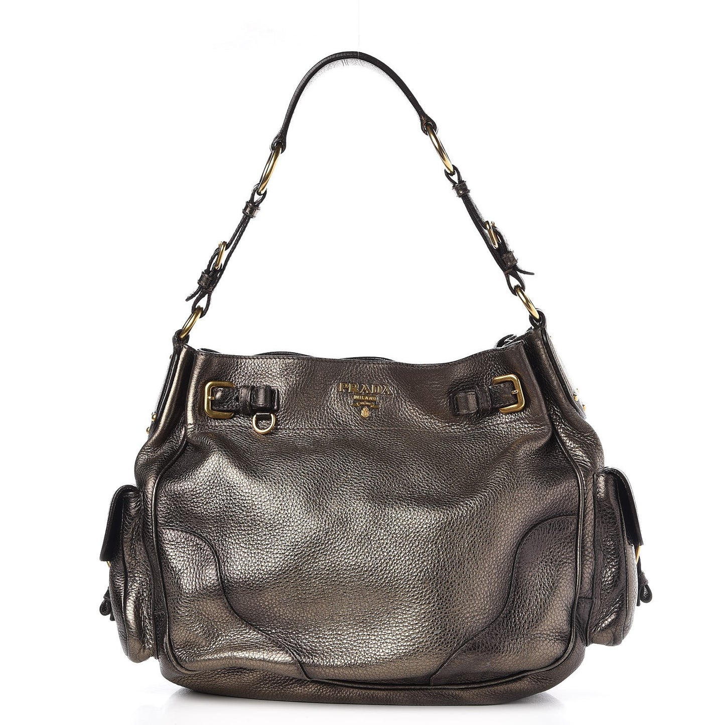Vitello Daino Antik Pocket Hobo Piombo