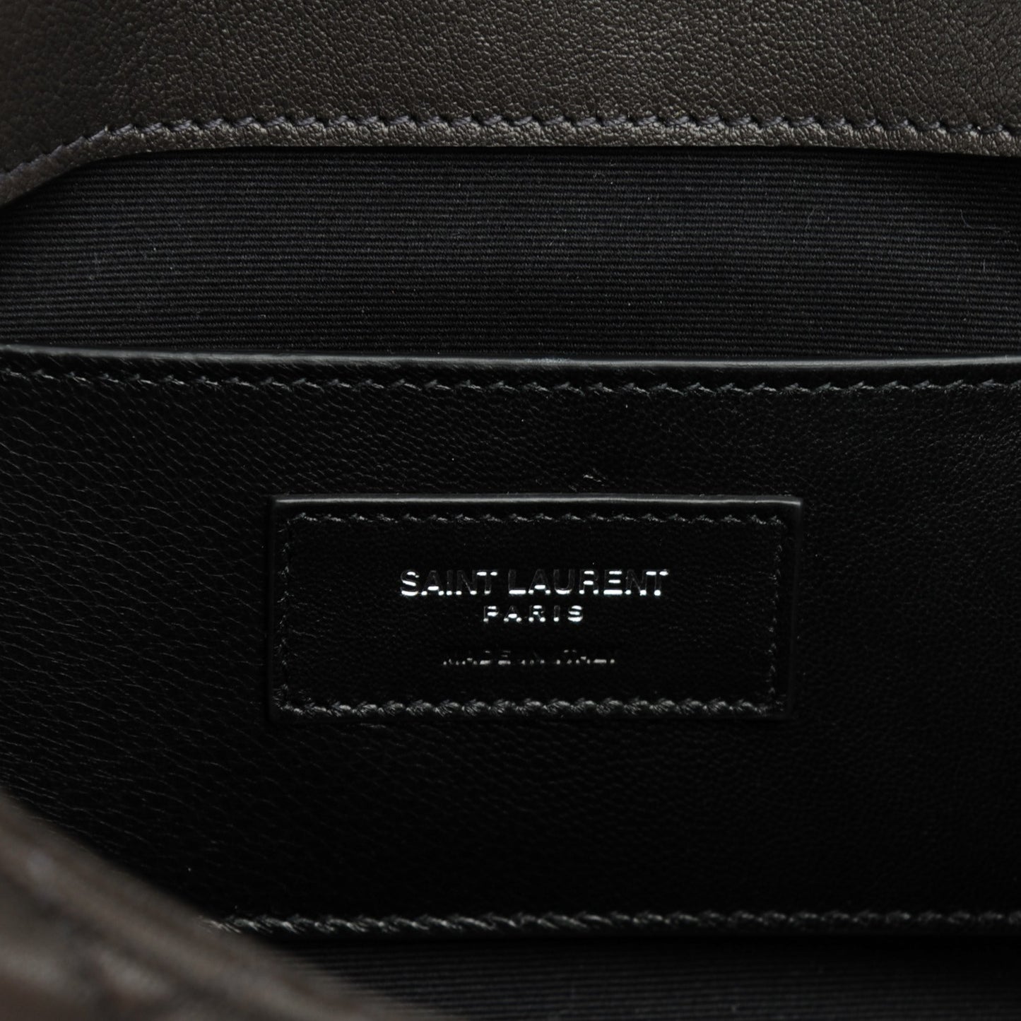 Sheepskin Tri-Quilt Monogram Medium College Bag Dark Grey
