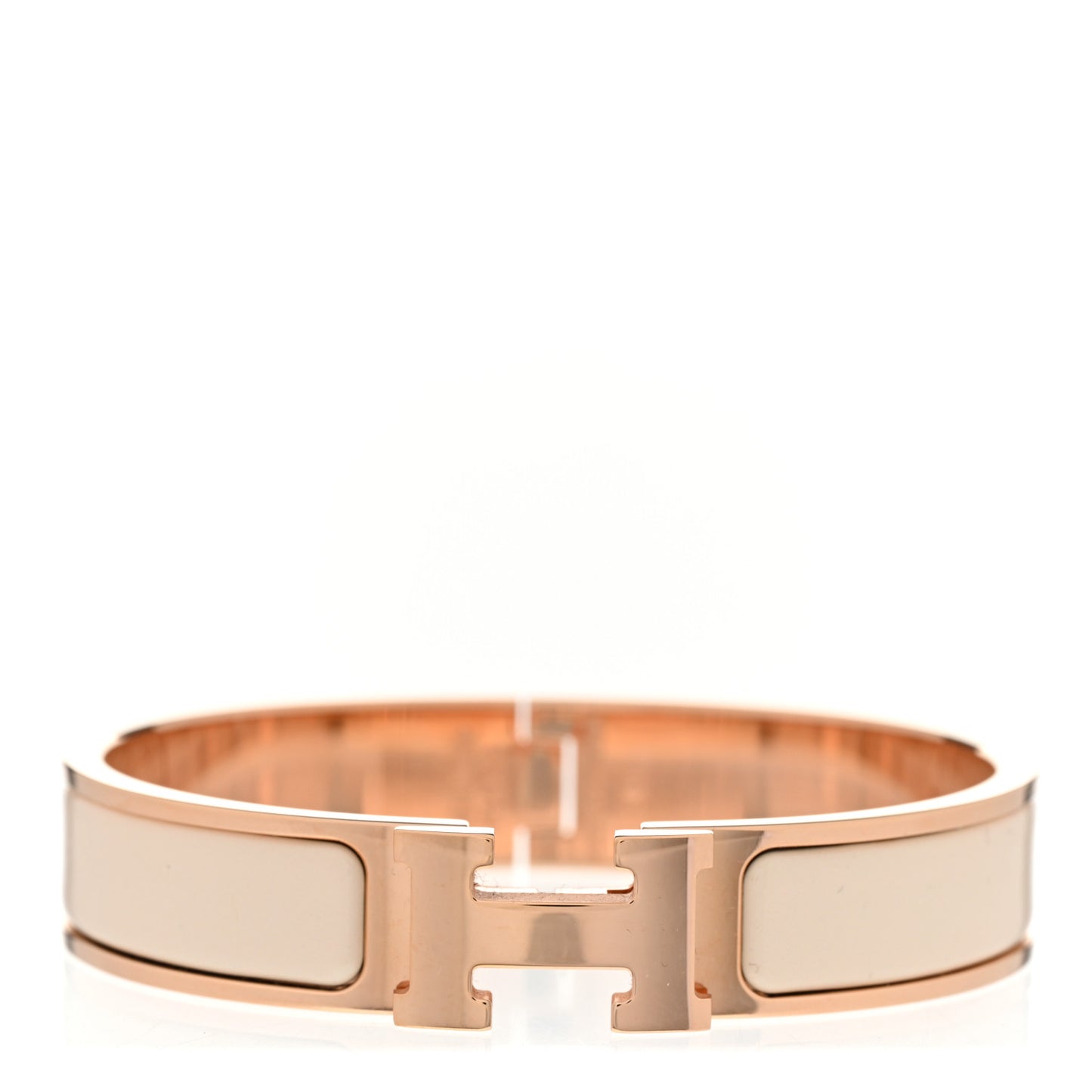 Enamel Narrow Clic Clac H Bracelet PM Creme
