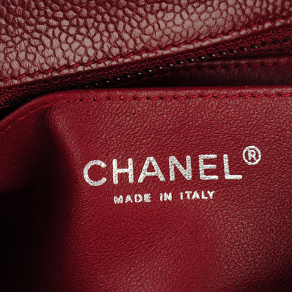 Chanel Caviar Quilted Mini Rectangular Flap Dark Red 8 of 9