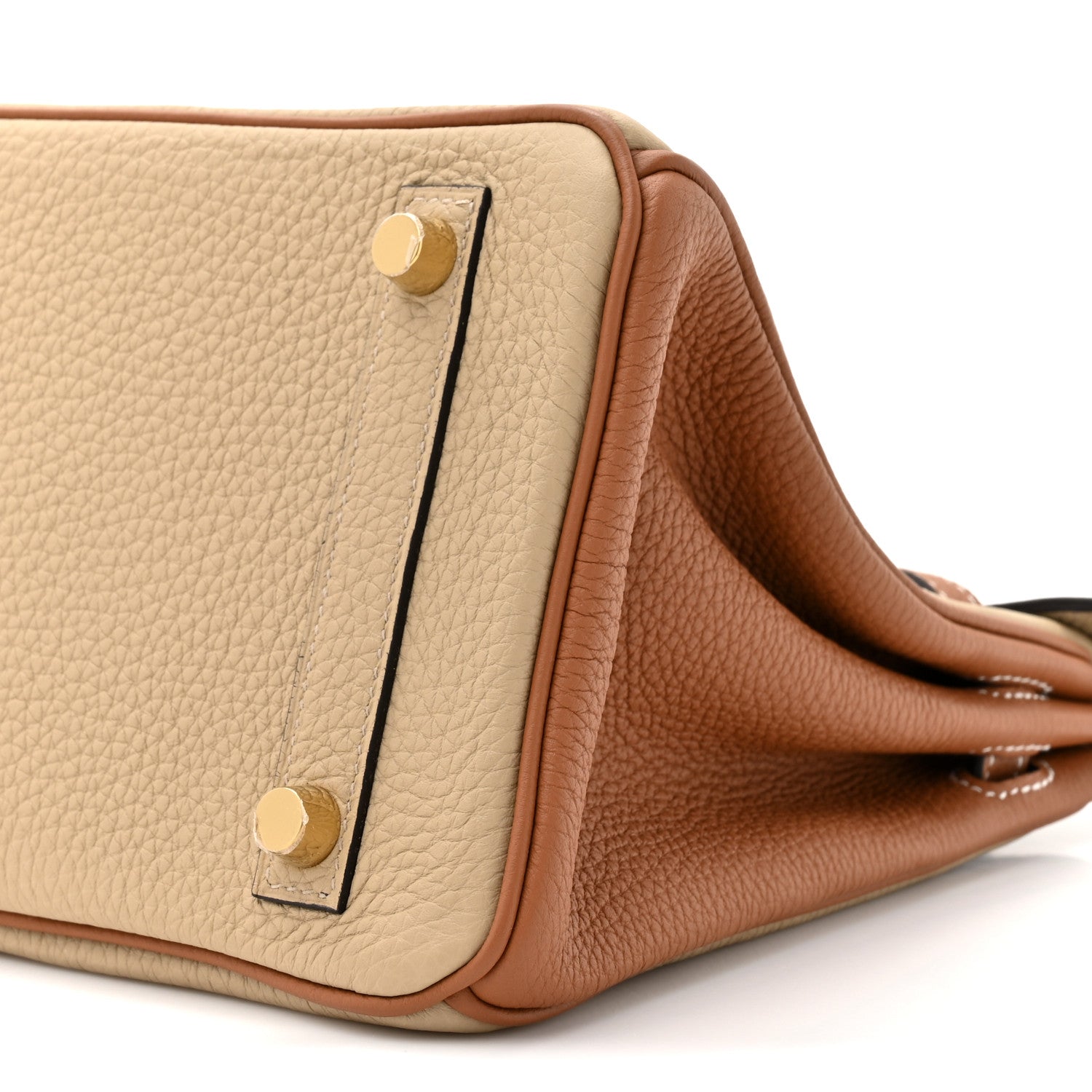 Hermes Togo Horseshoe Birkin 25 Trench Gold 9 of 12