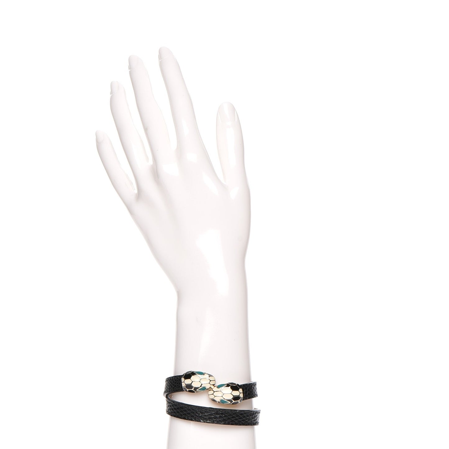 Shiny Lizard Serpenti Forever Multi-coiled Bracelet M Black Light Gold