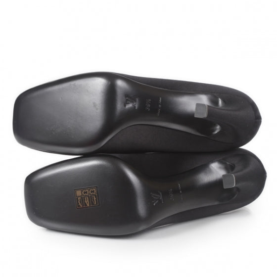 Satin Swarovski Crystal Heels 39.5 Black