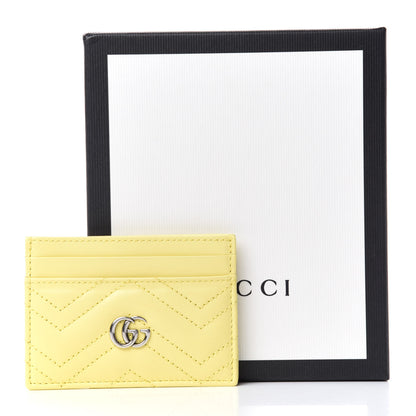 Gucci Calfskin Matelasse GG Marmont Card Holder Banana 6 of 6