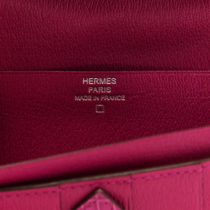 Hermes Shiny Alligator Bearn Wallet Rose Scheherazade 6 of 7