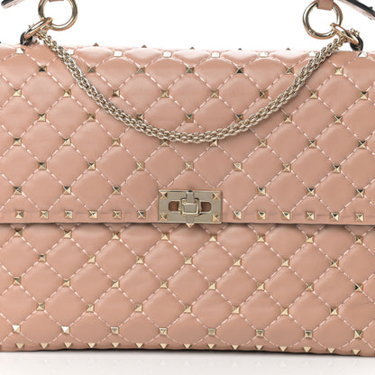 Valentino Garavani Nappa Large Rockstud Spike Shoulder Bag Soft Noisette 7 of 13