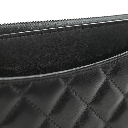 Chanel Lambskin Quilted Large Gusset Zip Around Wallet So Black 12 of 13
