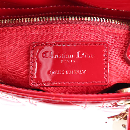 Christian Dior Patent Cannage Mini Lady Dior Red 6 of 10