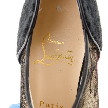 Christian Louboutin Satin Lace Chantilly Astrakan Aeronotoc 160 Bootie 36.5 Black 7 of 7