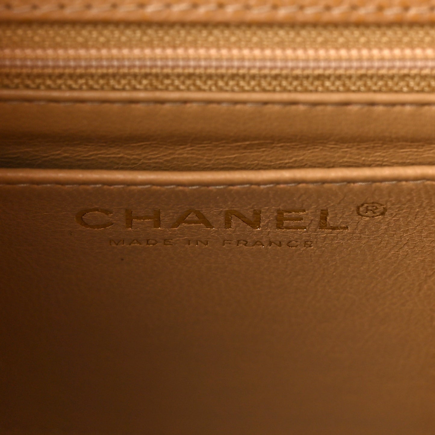 Caviar Quilted Mini Square Flap Beige