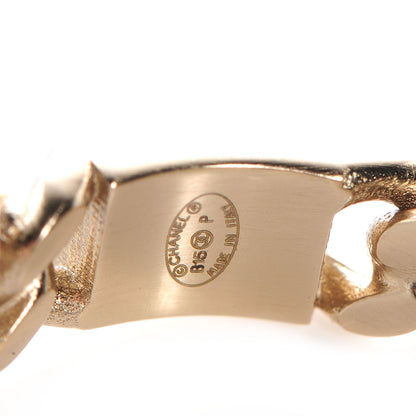 Chanel CC Chain Hoop Earrings Gold 4 of 5