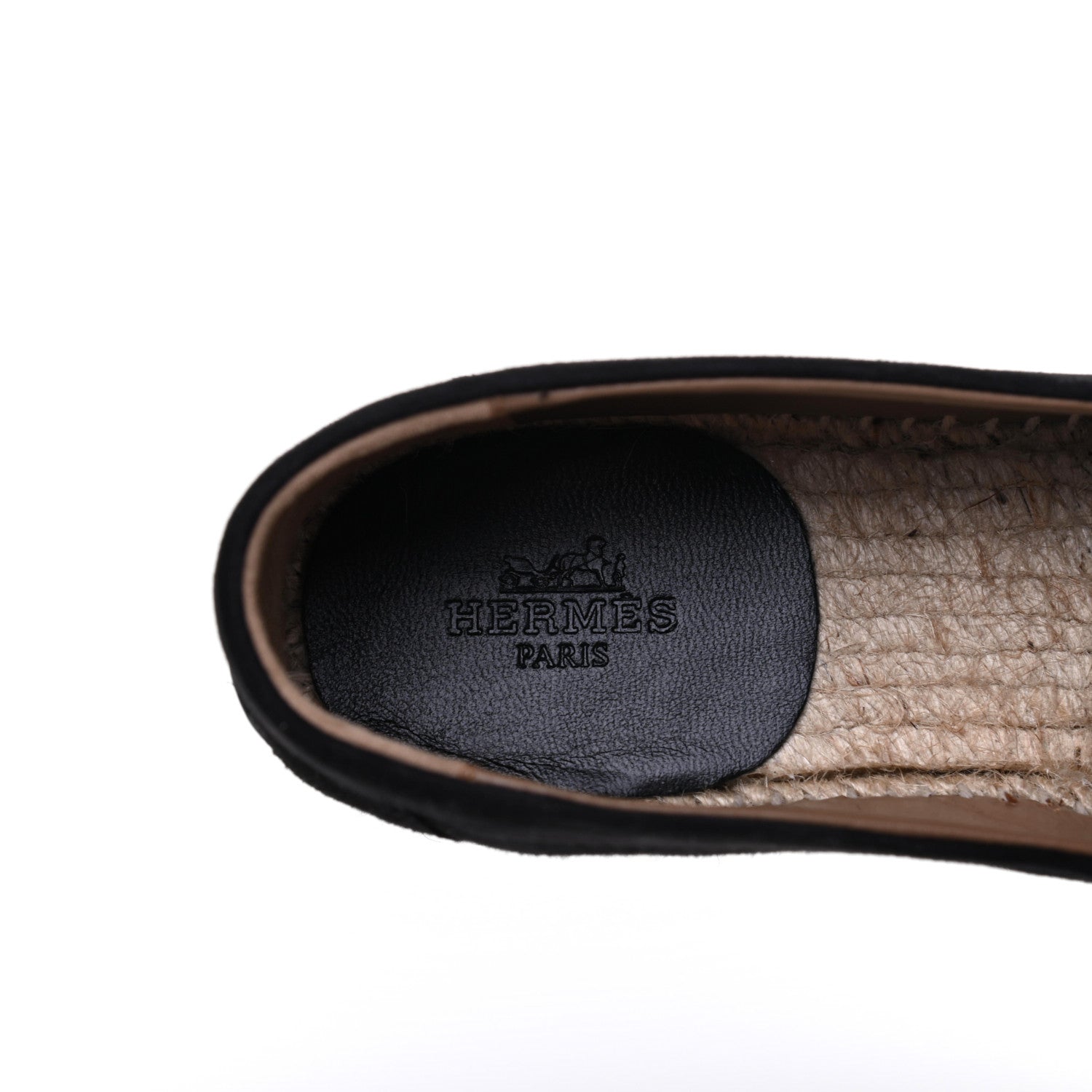 Hermes Suede Calfskin Womens Trip Espadrilles 36 Black 6 of 8