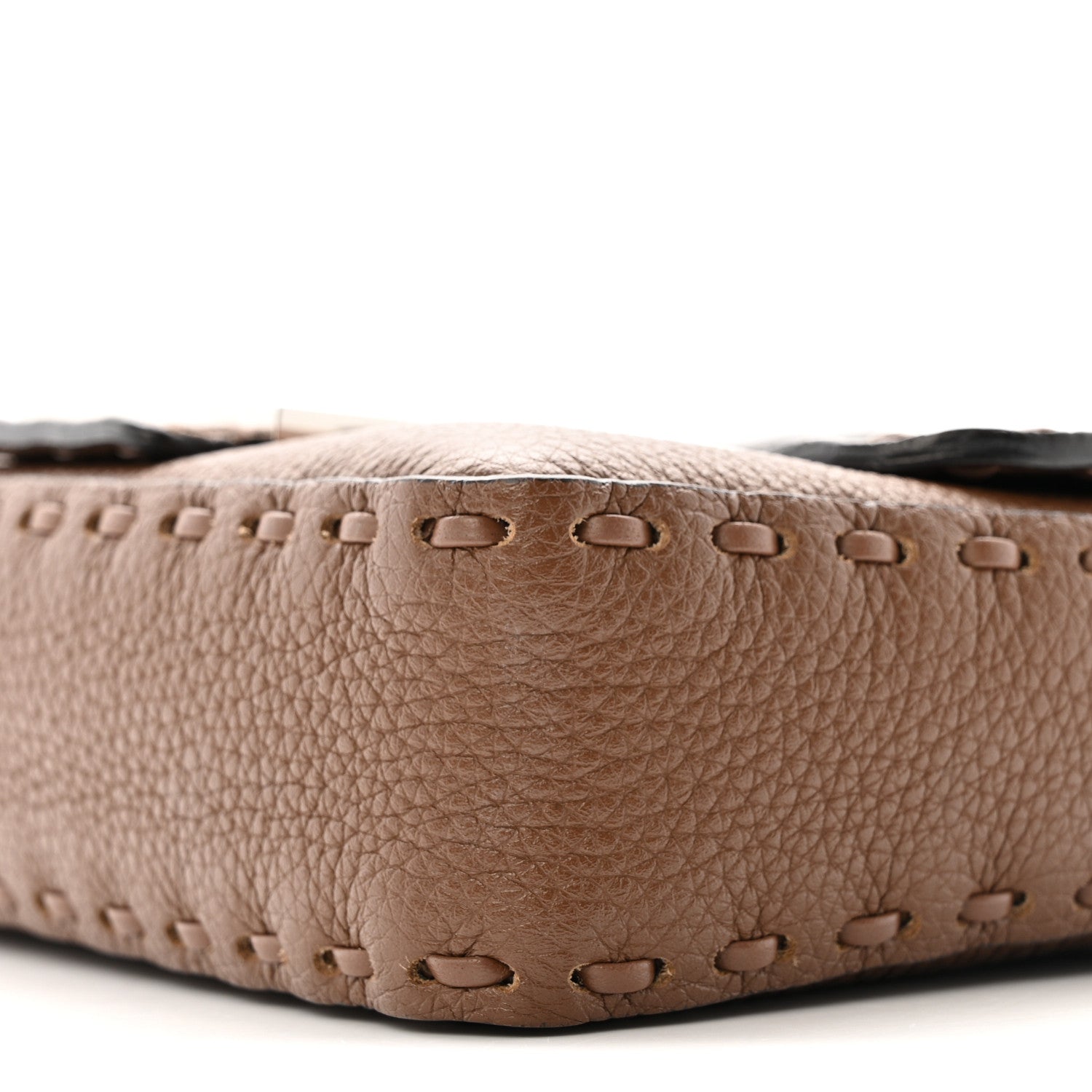 Fendi Cuoio Roma Sellerissima Nappa Sintetica Tape Stitch Mini Baguette Fettuccia 11 of 14