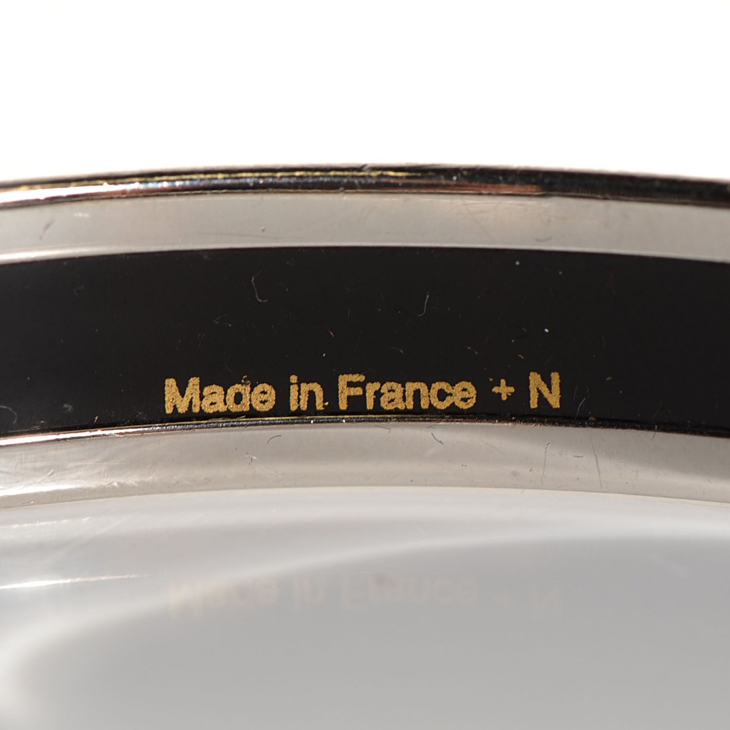 Hermes Enamel Printed Narrow Caleche Bracelet White 65 5 of 5