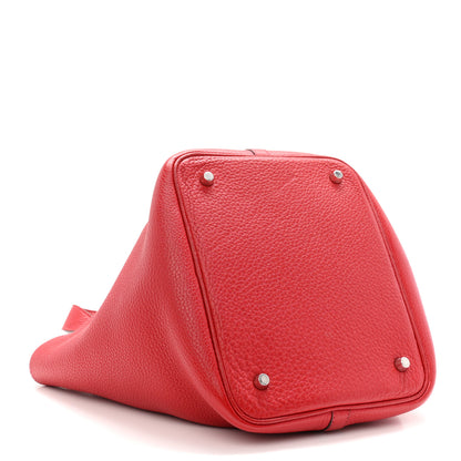 Hermes Taurillon Clemence Picotin Lock 22 MM Rouge Casaque 4 of 11