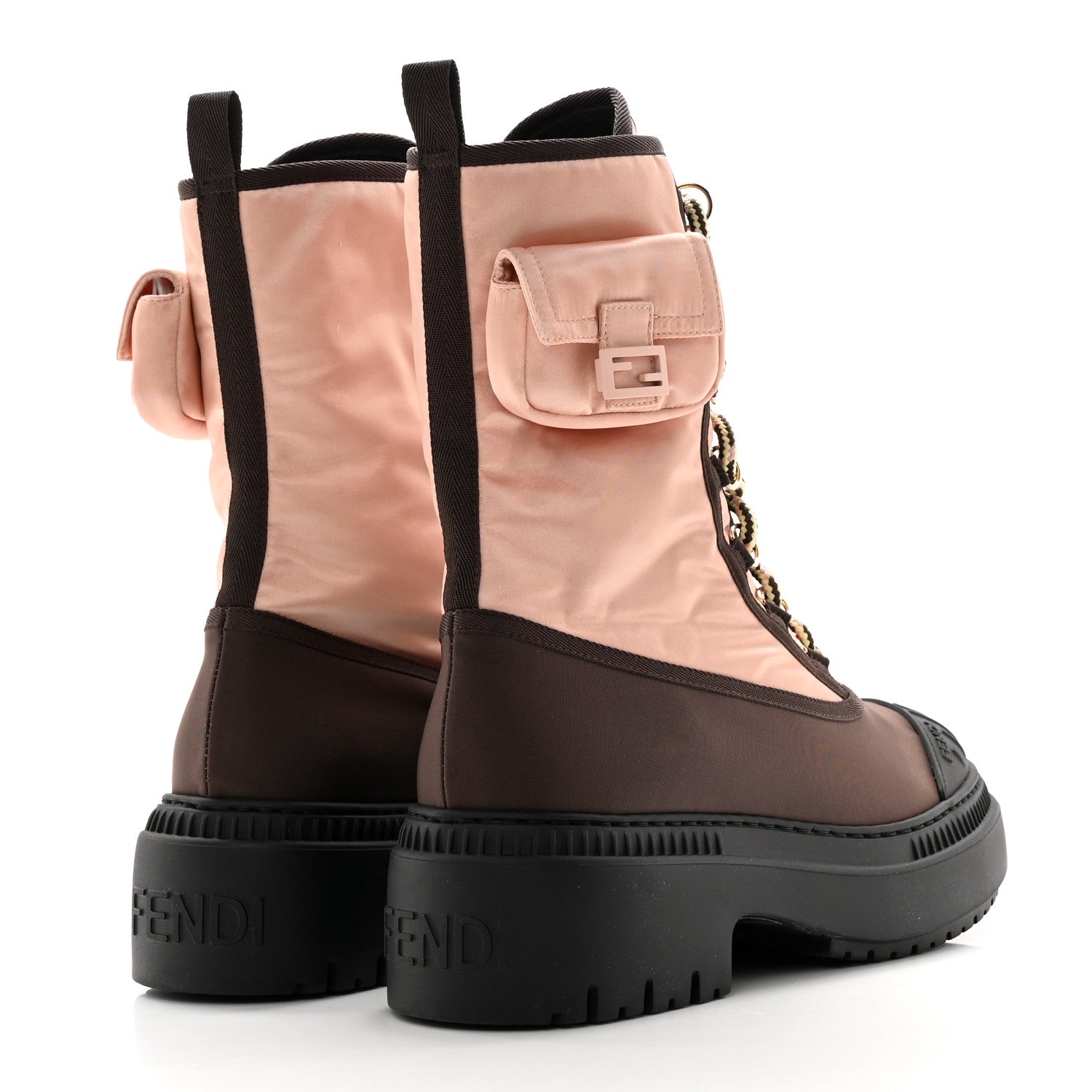 Fendi Nylon Baguette Domino 50mm Biker Boots 38 Baby Pink Nolita 4 of 10