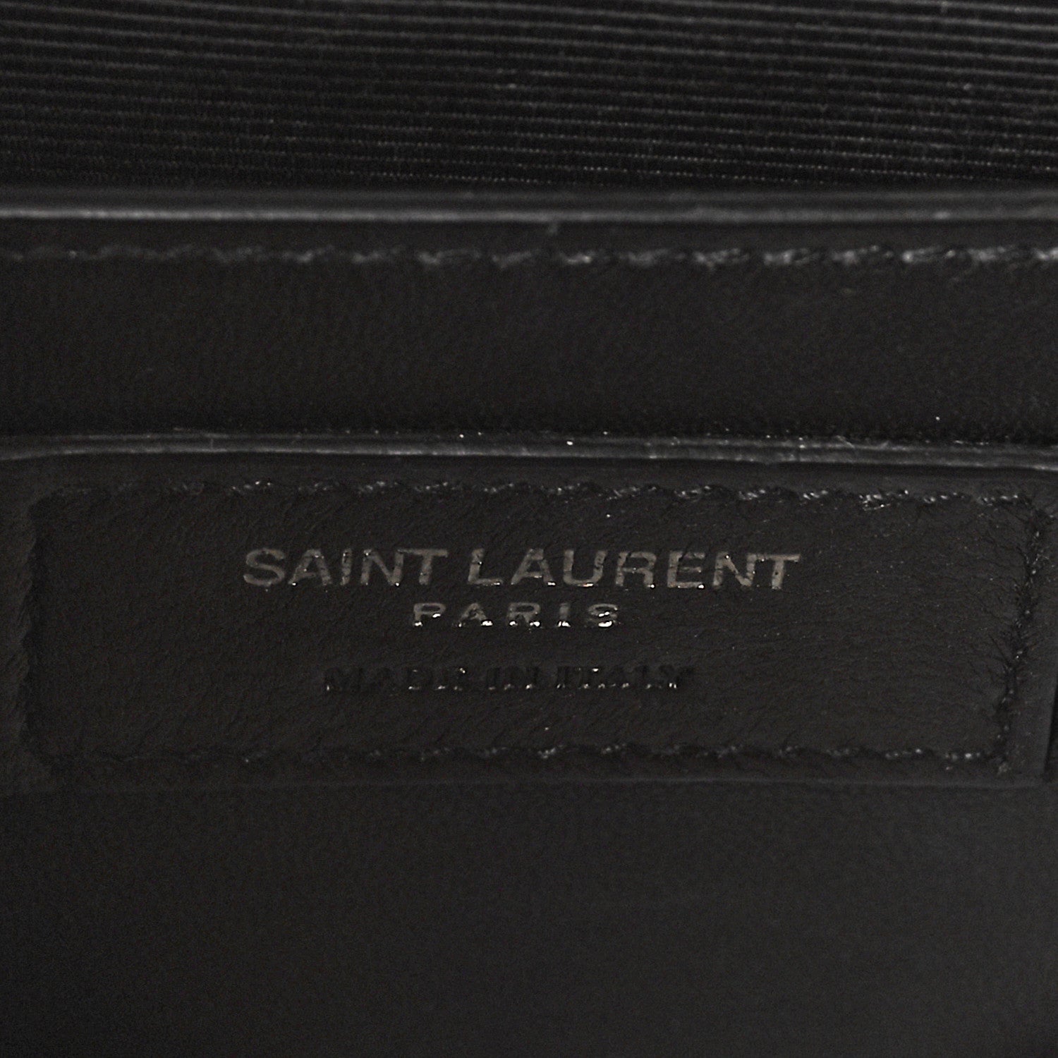 Saint Laurent Calfskin Crocodile Embossed Medium Monogram Envelope Chain Shoulder Bag Black 7 of 9