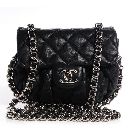 Chanel Washed Lambskin Mini Chain Around Messenger Black 1 of 7