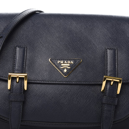 Prada Saffiano Lux Messenger Bag Baltico 11 of 16