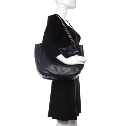 Prada Soft Calf Chain Tote Baltico 2 of 16
