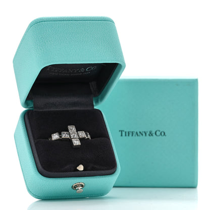 Tiffany 18K White Gold Diamond T Line Signature Ring 53 6.25 5 of 5