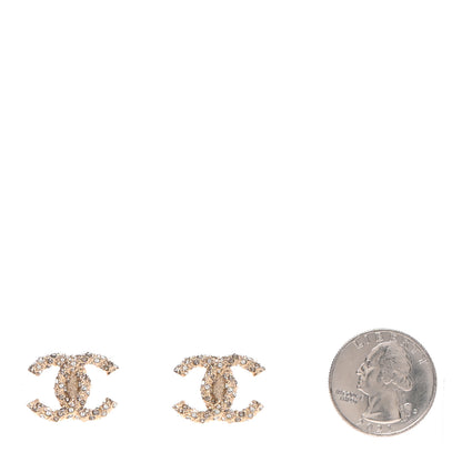 Chanel Crystal CC Earrings Light Gold 2 of 4