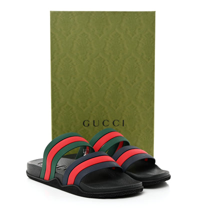 Gucci Rubber Web Mens Slide Sandals 10 Green Red 9 of 9