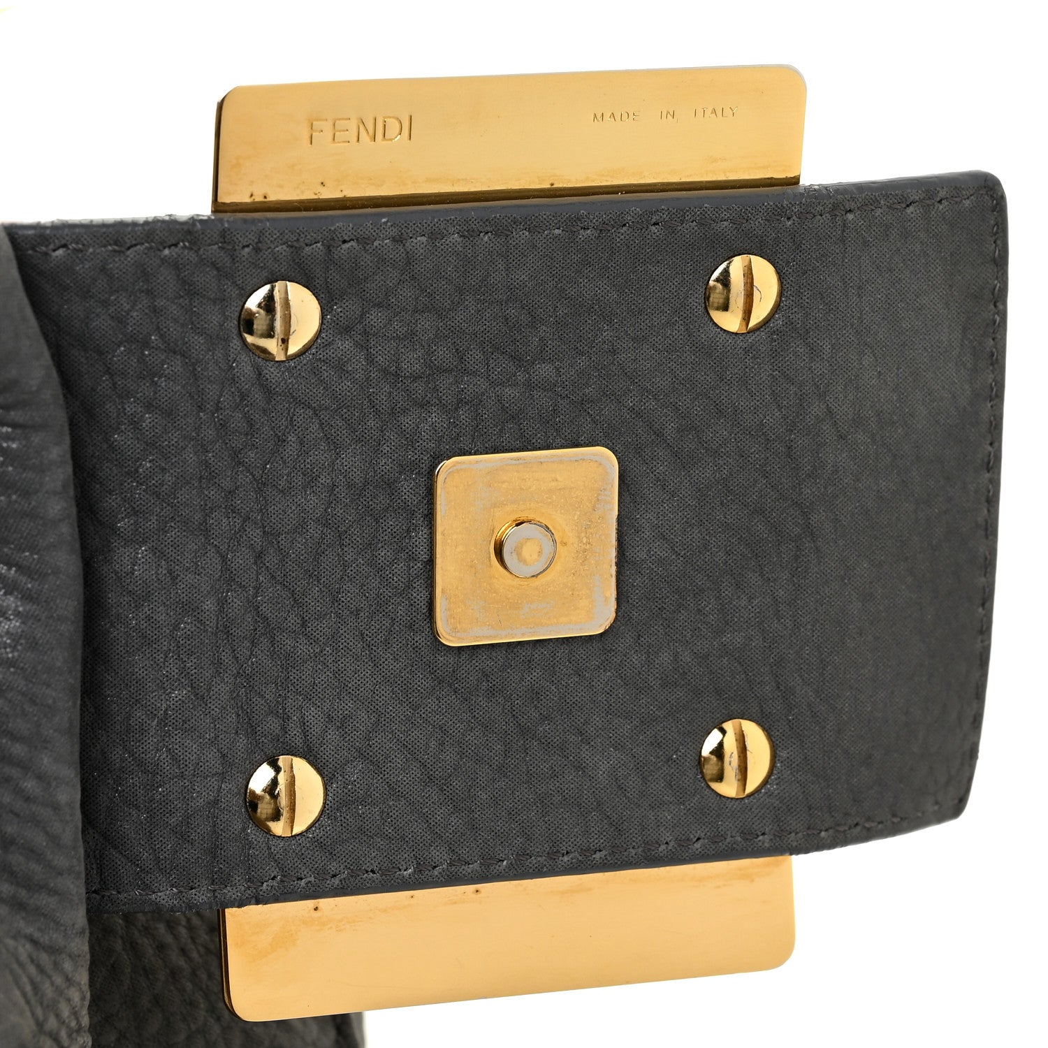 Fendi Vitello Savana Big Mama Baguette Grigio Tartaruga Natural 20 of 22