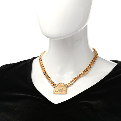 Chanel Metal Chain Link CC Rue Cambon Choker Necklace Gold 2 of 7