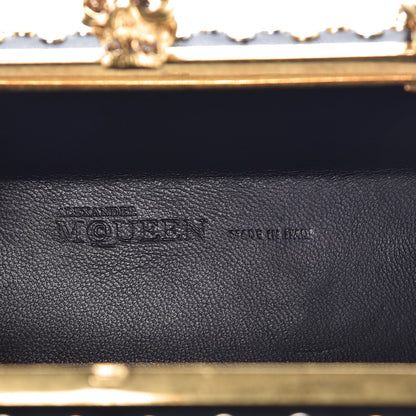 Alexander McQueen Lambskin Studded Hexagon Skull Chain Clutch Black 6 of 8