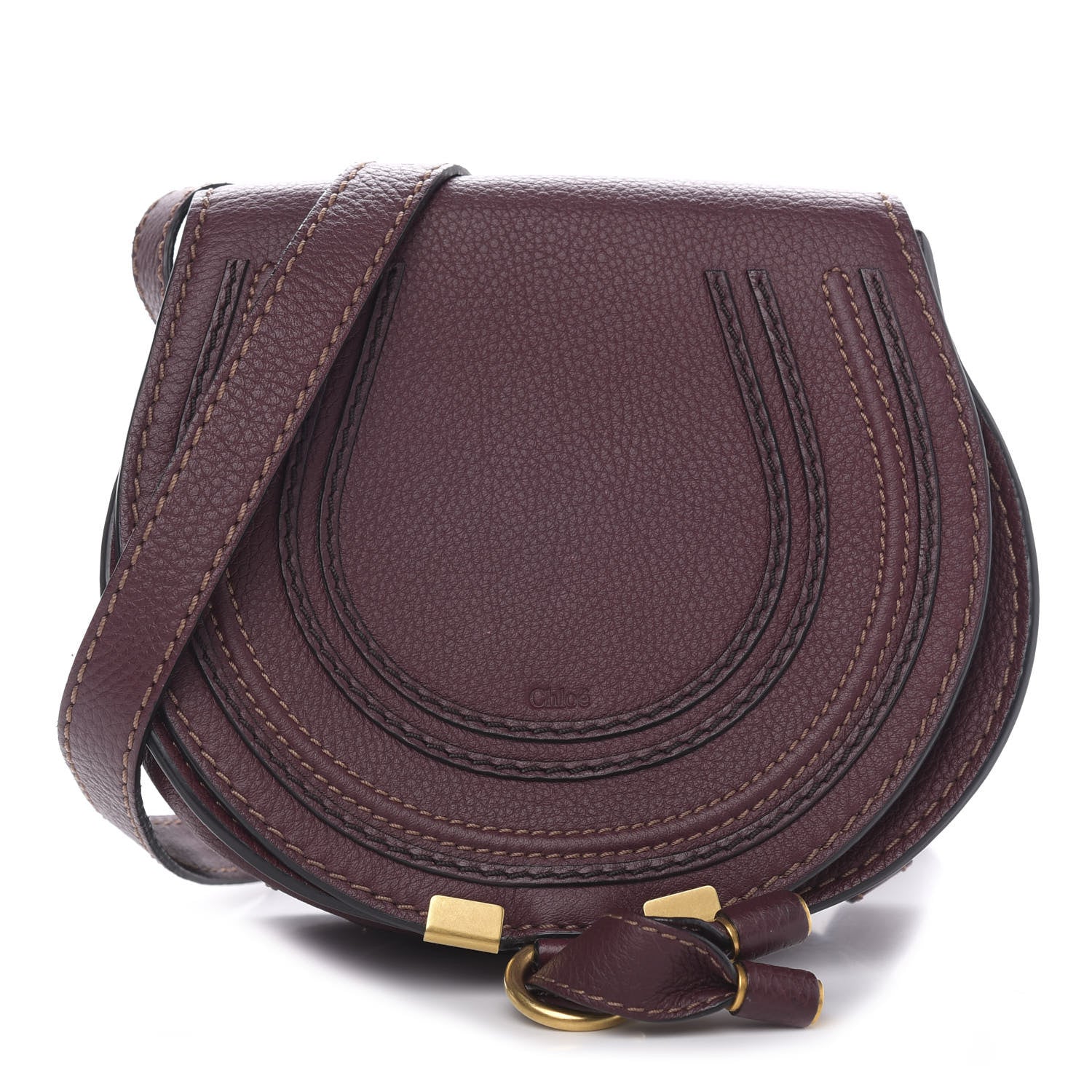 Chloe Calfskin Mini Marcie Round Crossbody Bag Dark Velvet 1 of 9