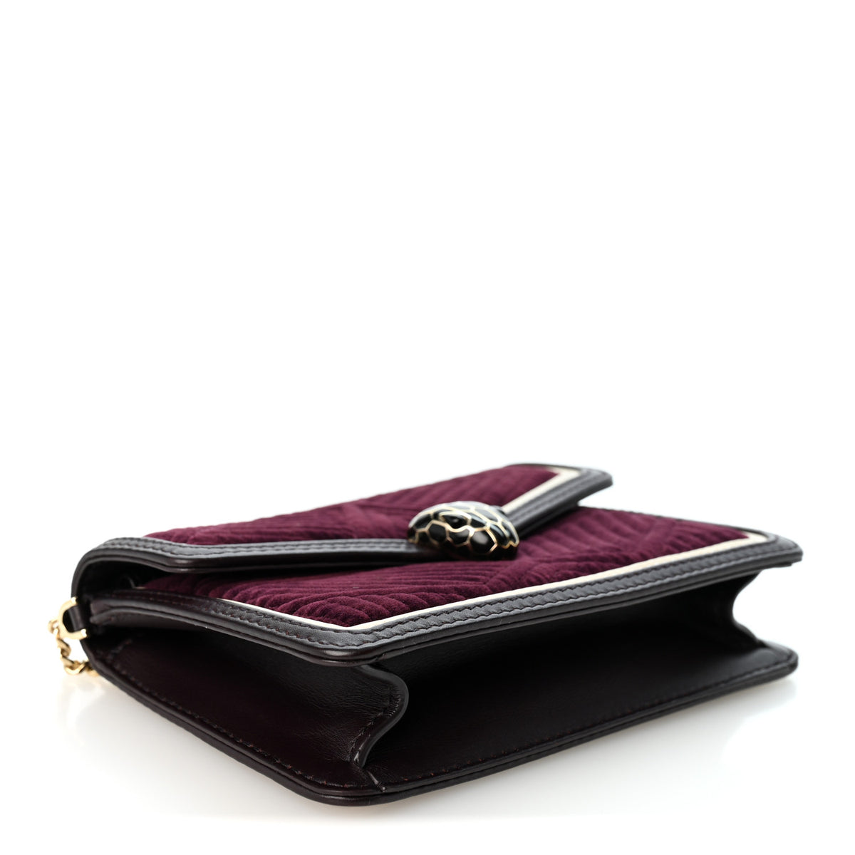 Bulgari Velvet Quilted Serpenti Forever Shoulder Bag Plum 4 of 9