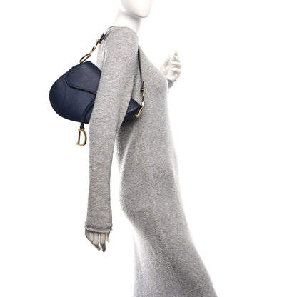 Christian Dior Grained Calfskin Saddle Bag Navy 3 of 10