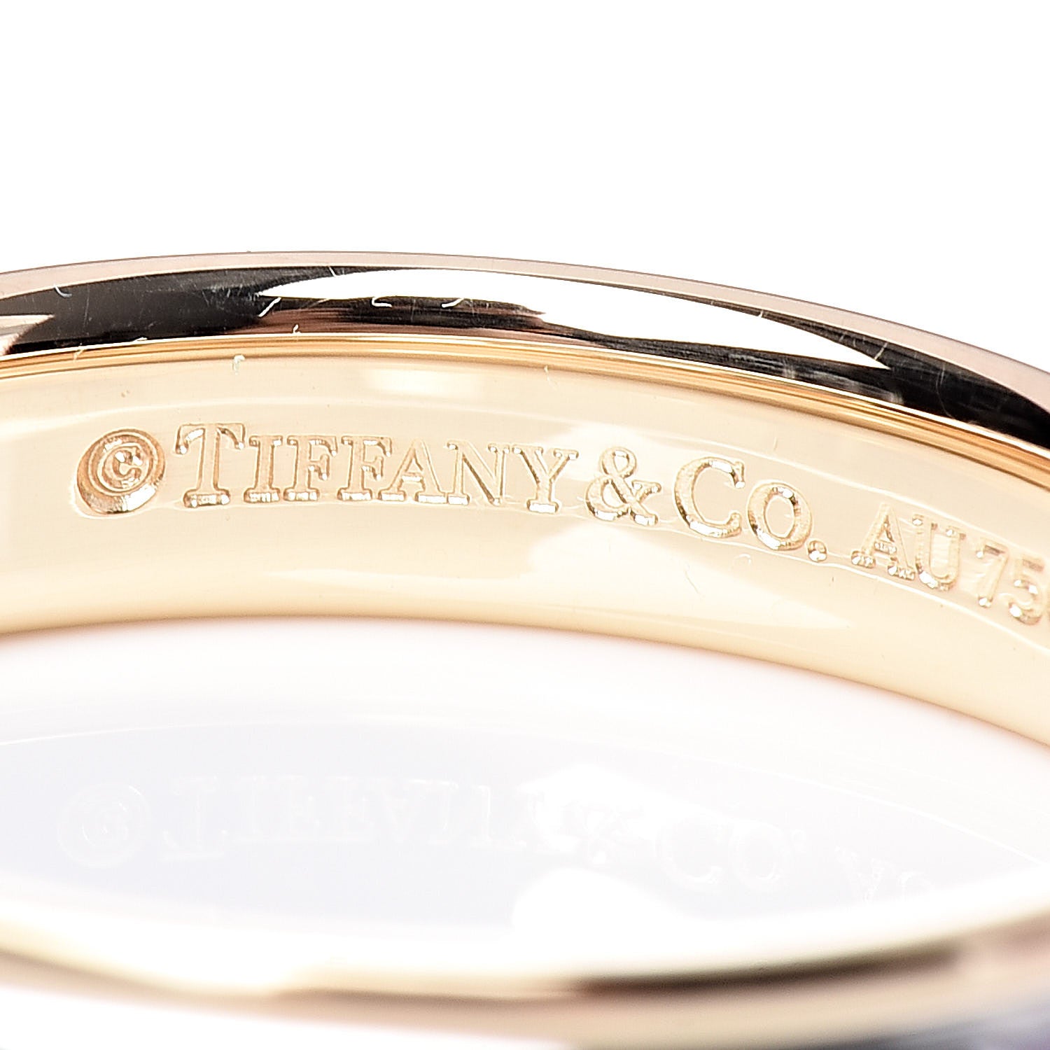 Tiffany Platinum 18K Yellow Gold Lucida 4mm Band Ring 54 7 5 of 6