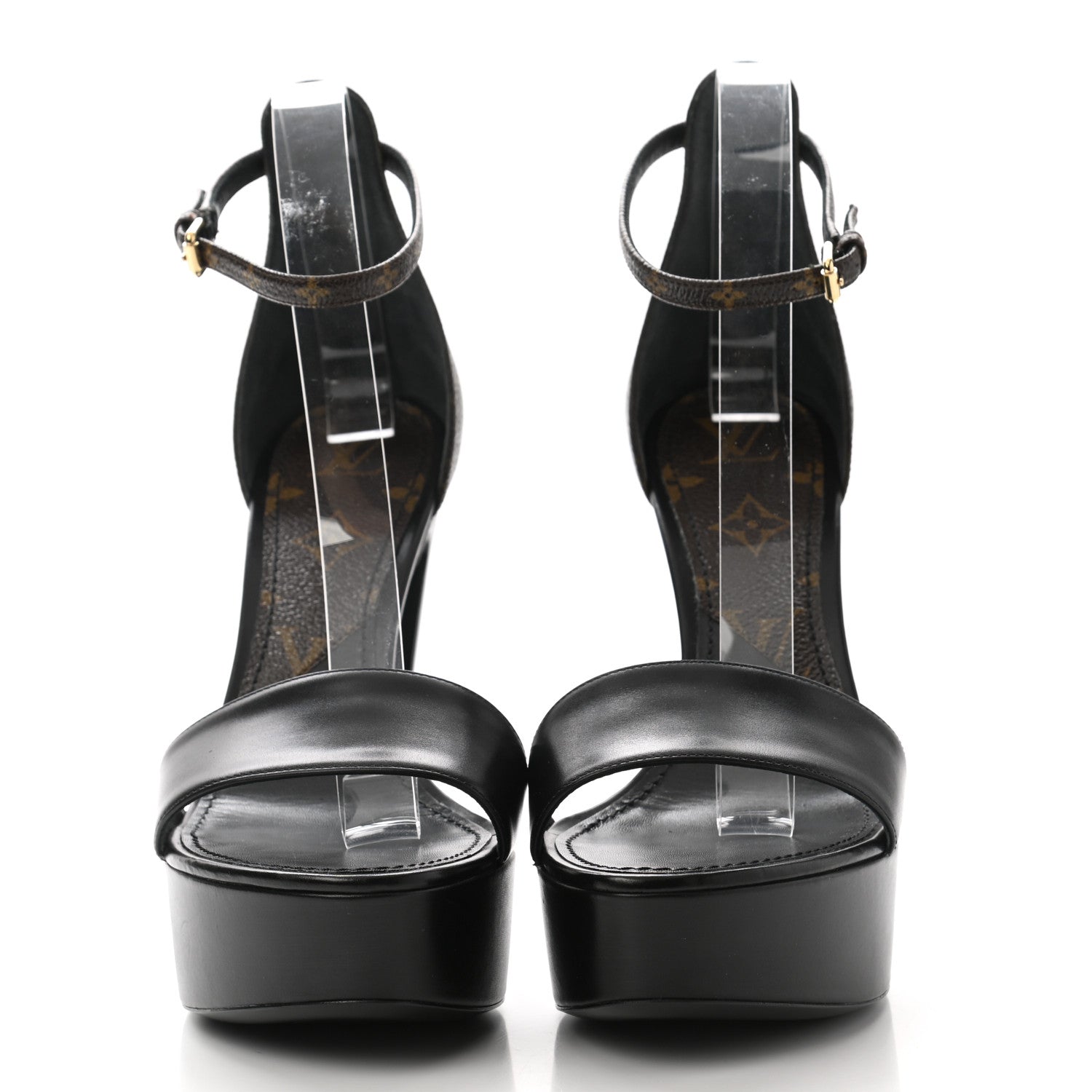Louis Vuitton Patent Monogram Afterglow Platform Sandals 39 Black 2 of 8