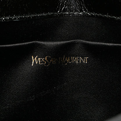 Saint Laurent Textured Patent Monogram Large Belle De Jour Clutch Black 6 of 11