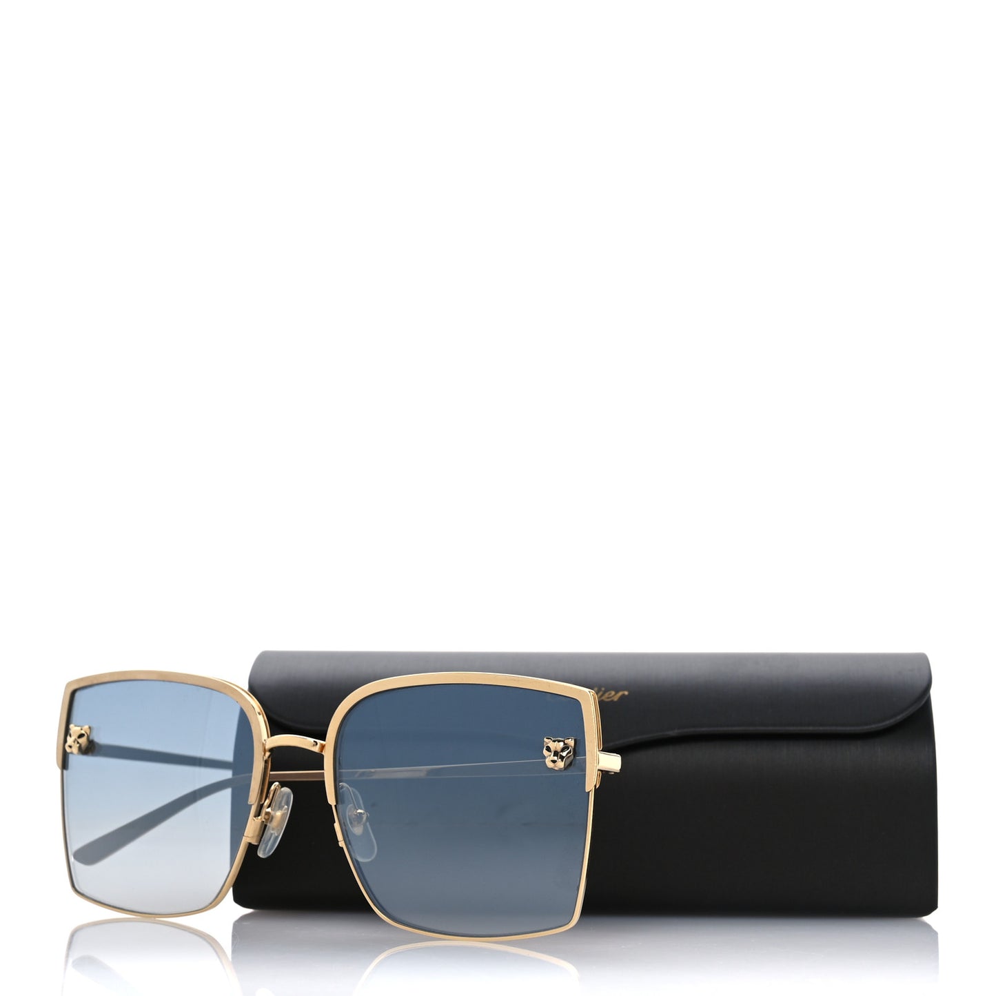 Panthere De Cartier Square Sunglasses Gold