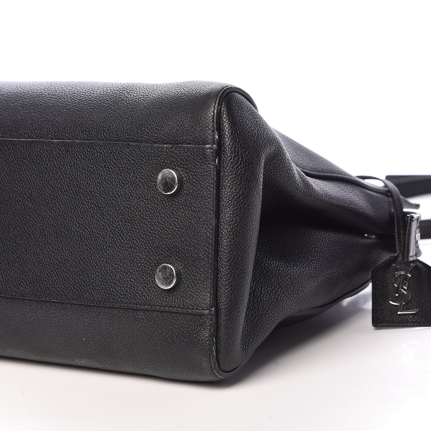 Saint Laurent Grained Calfskin Medium Rive Gauche Cabas Black 15 of 22